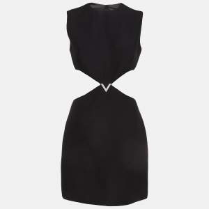 Valentino Black Silk & Wool Cut-Out Garavani Mini Dress M