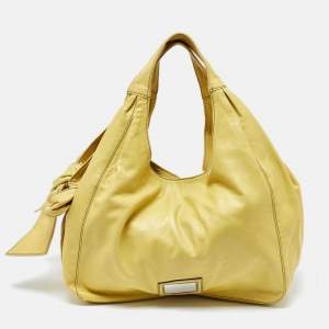 Valentino Yellow Leather Bow Hobo