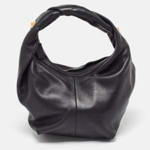 Valentino Black Leather Rockstud Hobo