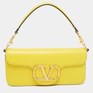 Valentino Yellow Leather Medium Loco Shoulder Bag