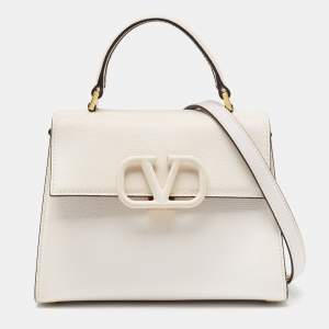 Valentino White Leather Small VSLING Top Handle Bag