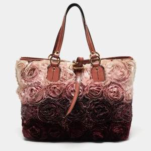 Pre Owned Valentino Multicolor Patent Leather and Satin Rosier Tote