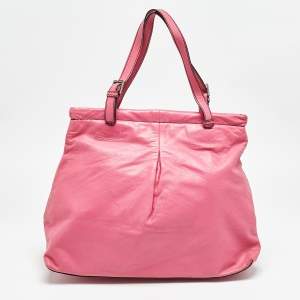 Valentino Fuchsia Leather Frame Tote