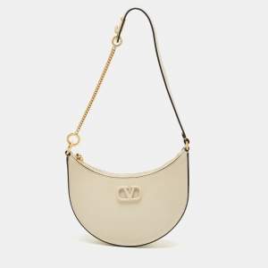 Valentino Off White Leather Mini VLogo Hobo
