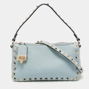 Valentino Blue Leather Small Rockstud Shoulder Bag