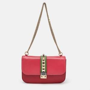 Valentino Multicolor Leather Medium Glam Lock Flap Chain Shoulder Bag