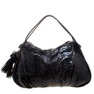 Pre Owned Valentino Black Python Satchel