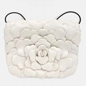 Pre Owned Valentino White Leather Atelier 03 Rose Edition Crossbody Bag