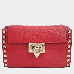 مملوكة مسبقًا Valentino Red Leather crossbody bag
