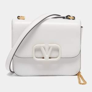 Pre Owned Valentino VSling White Leather Crossbody Bag