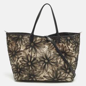 Pre Owned Valentino Black Mesh Nylon Shopper Tote