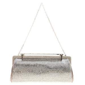 Valentino Grey Satin and Crystal Embellishment Evening Clutch