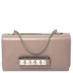 Pre Owned Valentino Beige Leather Medium Va Va Voom Chain Shoulder Bag