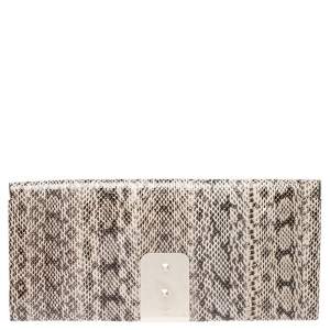 Pre Owned Valentino Brown Python Rockstud Clutch