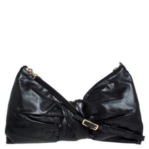 Pre Owned Valentino Black Leather Noeud d'Amour Shoulder Bag