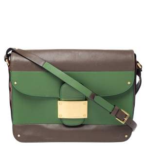 Pre Owned  Valentino Tri Color Leather Rivet Shoulder Bag 