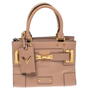 Pre Owned Valentino Beige Leather Mini My Rockstud Tote