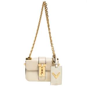 Pre Owned Valentino Beige Leather Small B-Rockstud Shoulder Bag