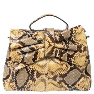 Pre Owned Valentino Multicolor Python Aphrodite Top Handle Bag