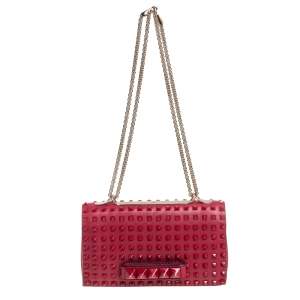 Pre Owned Valentino Rosso Studded Leather Va Va Voom Chain Shoulder Bag