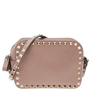 Valentino Pastel Pink Leather Rockstud Camera Bag