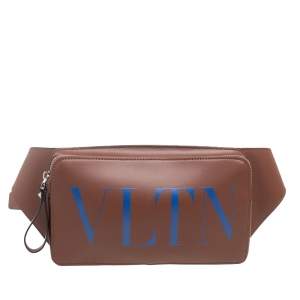Pre Owned حقيبة خصر فالنتينو VLTN جلد بني