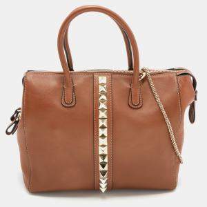 Pre Owned Valentino Brown Leather Va Va Voom Tote