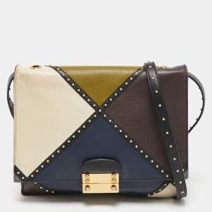 Pre Owned Valentino Multicolor Leather studded Shoulder Bag