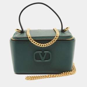Valentino Green Leather  Mini VSling Vanity Case
