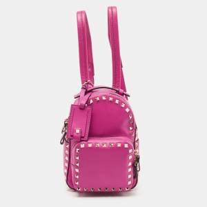 Valentino Pink Leather Mini Rockstud Backpack