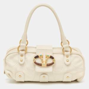 Valentino Off White Leather Mini Catch Satchel