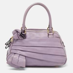 Valentino Purple Leather Bow Satchel