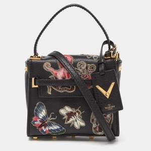 Pre Owned Valentino Black Leather My Rockstud Crossbody Bag