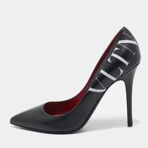 Valentino Black Leather VLTN Pumps Size 39.5