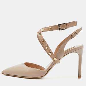 Valentino Beige Leather Rockstud Pumps Size 36.5