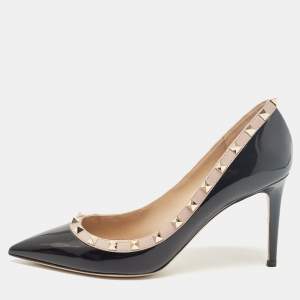 Valentino Black Patent Leather Rockstud Pumps Size 41