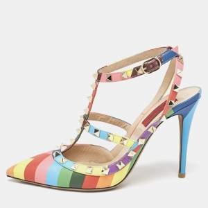 Valentino Multicolor Leather Rockstud Pumps Size 38