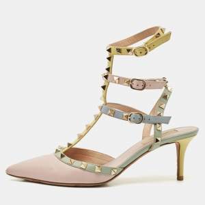 Pre Owned Valentino Multicolor Leather Rockstud Pumps Size 39