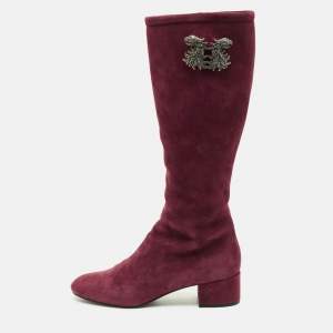مملوكة مسبقًا Valentino Size 39 Red Suede Knee Length Boots