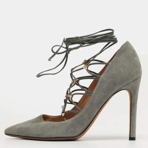 مملوكة مسبقًا Valentino Rockstud Size 36 Grey Suede Pumps