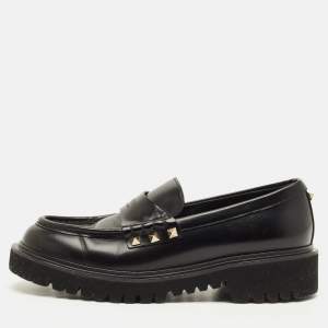 Pre Owned Valentino Rockstud Size 38 Leather Loafers