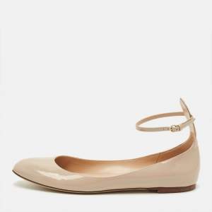مملوكة مسبقًا Valentino Tango Size 41 Beige Patent Leather Ballet Flats