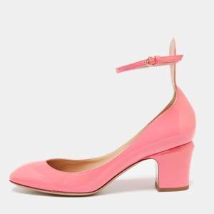 Valentino Pink Patent Leather Tango Ankle Strap Pumps Size 39