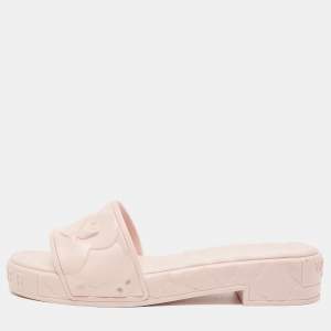 Pre Owned Valentino Pink Rubber Rose Atelier Slide Sandals Size 42