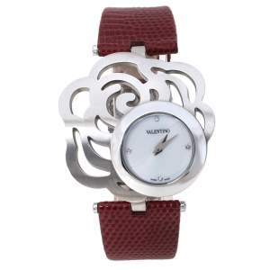 Valentino White Stainless Steel Rosier Baselworld V55 Women's Wristwatch 40 mm