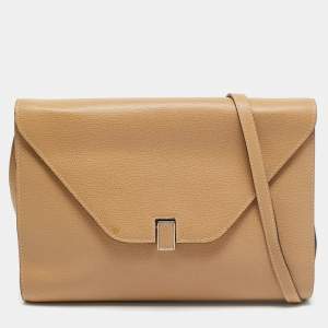 Valextra Beige Leather Iside Flap Shoulder Bag