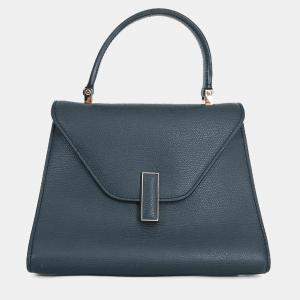 مملوكة مسبقًا Valextra Navy Leather 'Iside' Top Handle Bag with Strap