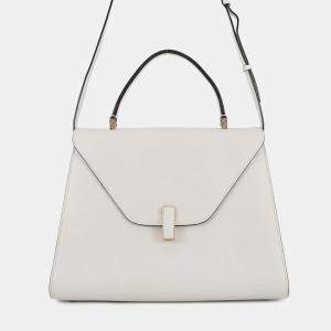 Pre Owned Valextra Valextra Idide 2Way Handbag Light Gray Leather Size Large