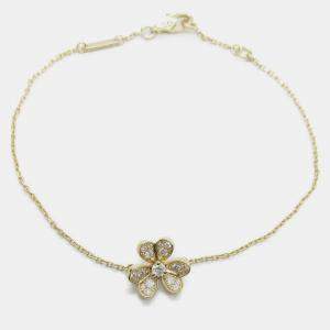 Van Cleef & Arpels 18K Yellow Gold Diamond Frivole Bracelet