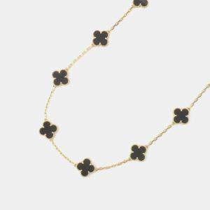 Van Cleef & Arpels 18K Yellow Gold Vintage Alhambra Long Necklace 20 motifs